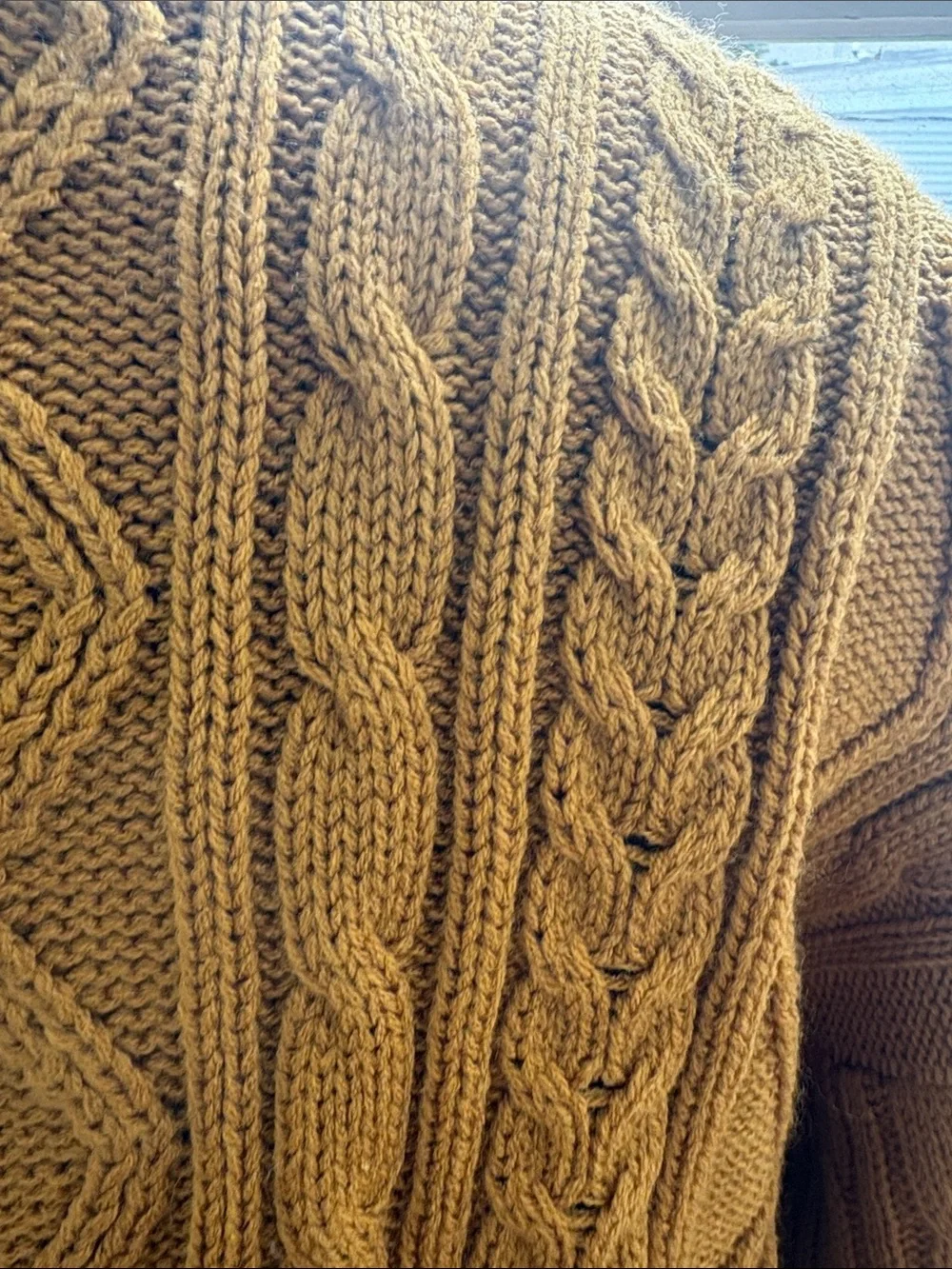 Vintage Mustard Cable Knit Chunky Sweater